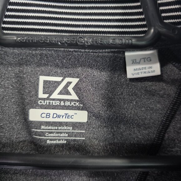 Mens Cutter & Buck Gray Pullover 1/4 Zip Shirt OSU Long Sleeve Mock Neck Size XL - Picture 3 of 8